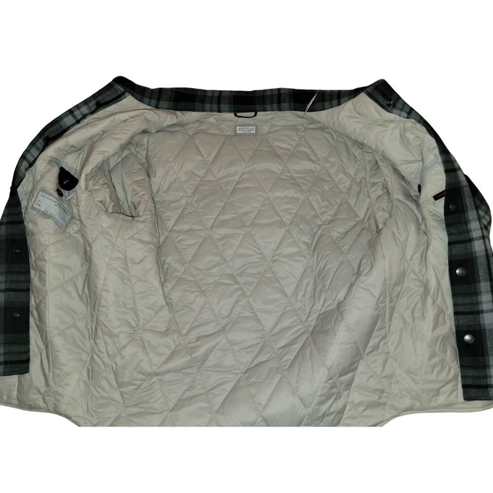 Brunello Cucinelli plaid-check padded jacket - Men's Size 50 - Made in Italy - Picture 4 of 16